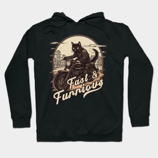 Black Cat on the bike Hoodie